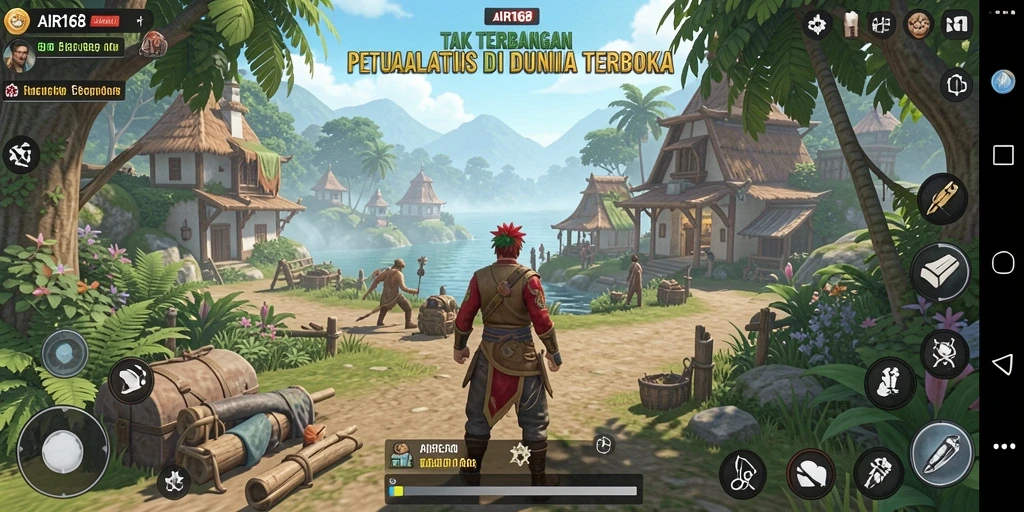 Tampilan gameplay menarik dari AIR168 di dunia terbuka yang luas.