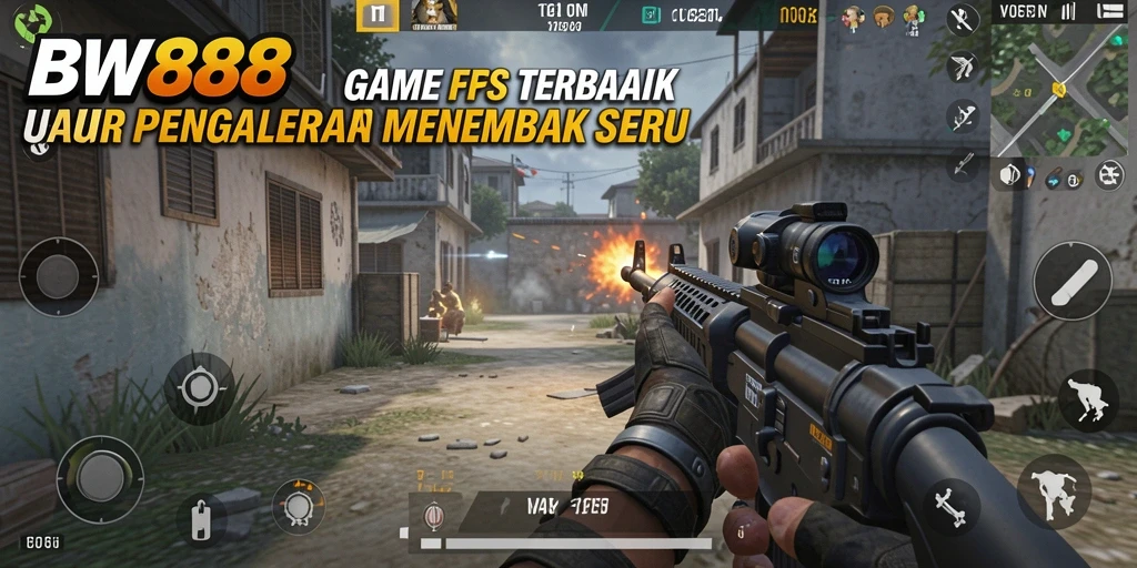 Screenshot utama BW888 menampilkan aksi seru dalam permainan FPS.