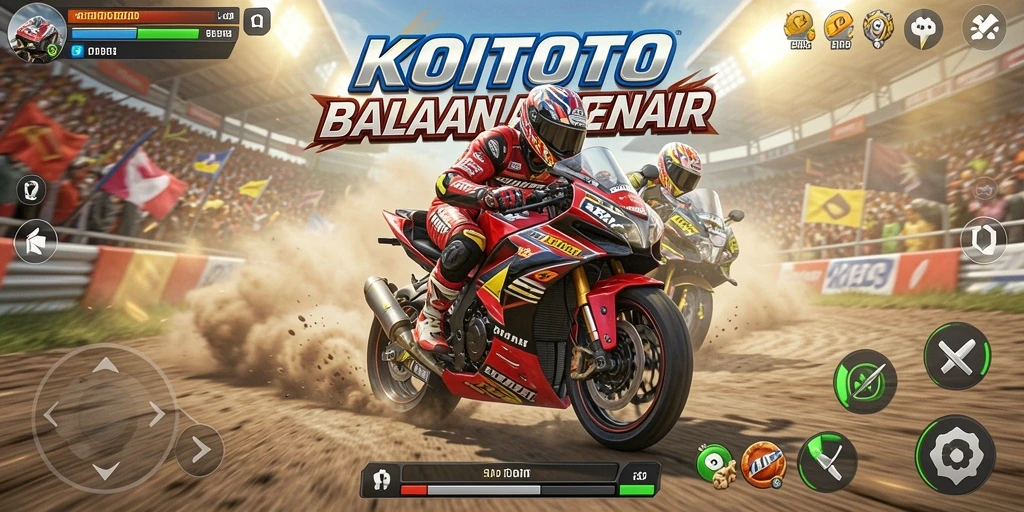 Gameplay seru KOITOTO dengan balapan motor yang mendebarkan.
