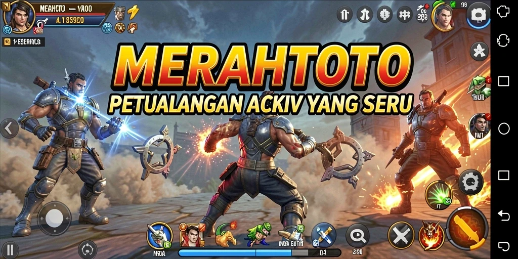 Tangkapan layar menunjukkan momen seru dalam gameplay aksi MERAHTOTO.
