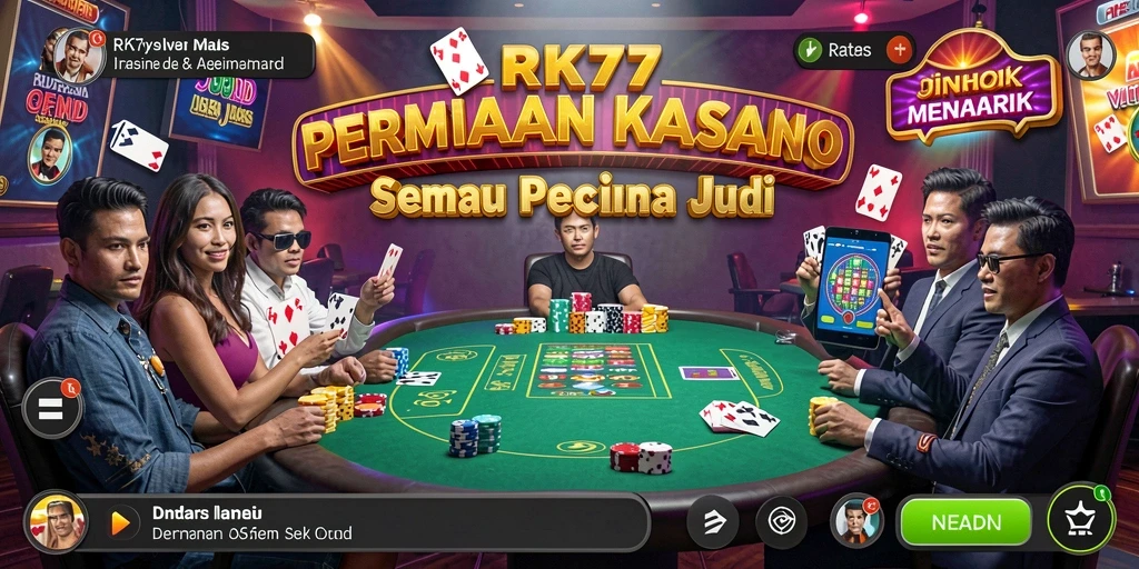 Tampilan menarik dari gameplay Kasino RK77 yang mendebarkan.